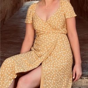 Mustard floral dress